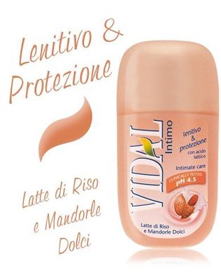 Vidal Мыло жидкое для интимной гигиены Рисовое молочко и Миндаль 250 мл., цена | Фото